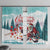 Canada Santa Playing Hockey Window Curtain