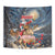 Merry Christmoose Tapestry Santa Claus Riding Moose Starry Night