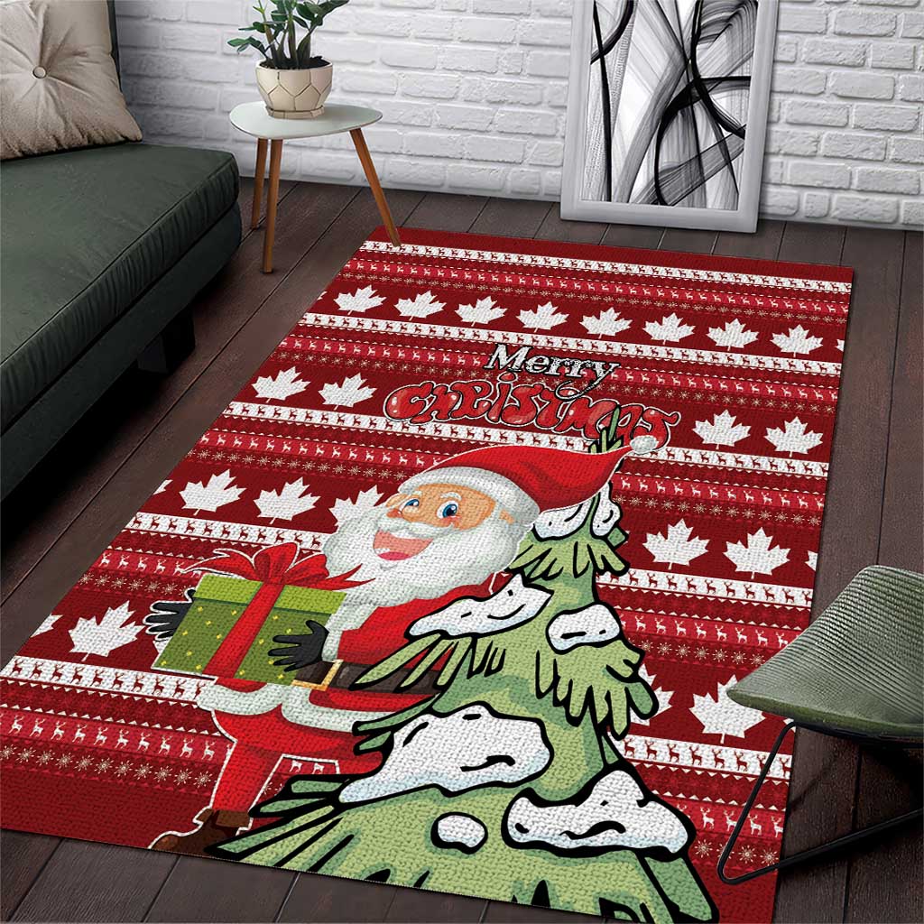 Canada Christmas Area Rug Maple Leaf Pattern - Wonder Print Shop