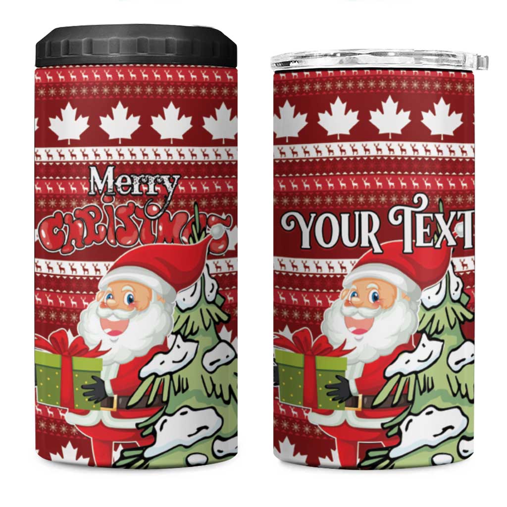 Personalized Canada Christmas 4 in 1 Can Cooler Tumbler Maple Leaf Pattern - Wonder Print Shop