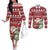 Personalized Canada Christmas Couples Matching Off The Shoulder Long Sleeve Dress and Long Sleeve Button Shirt Maple Leaf Pattern