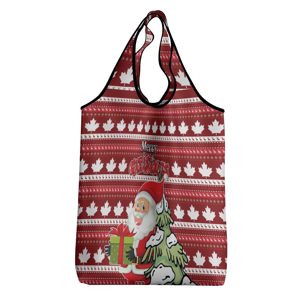 Canada Christmas Grocery Bag Maple Leaf Pattern
