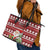 Canada Christmas Leather Tote Bag Maple Leaf Pattern - Wonder Print Shop