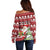 Personalized Canada Christmas Off Shoulder Sweater Maple Leaf Pattern - Wonder Print Shop