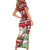 Personalized Canada Christmas Short Sleeve Bodycon Dress Maple Leaf Pattern - Wonder Print Shop