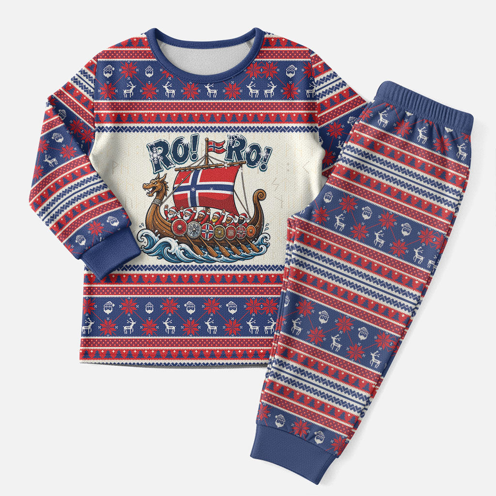 Norge Christmas Pajama Set Ro Ro Viking Santa Claus