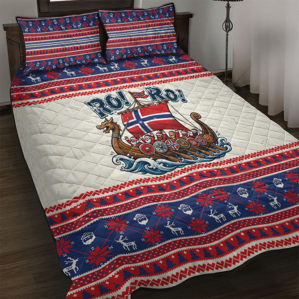 Norge Christmas Quilt Bed Set Ro Ro Viking Santa Claus