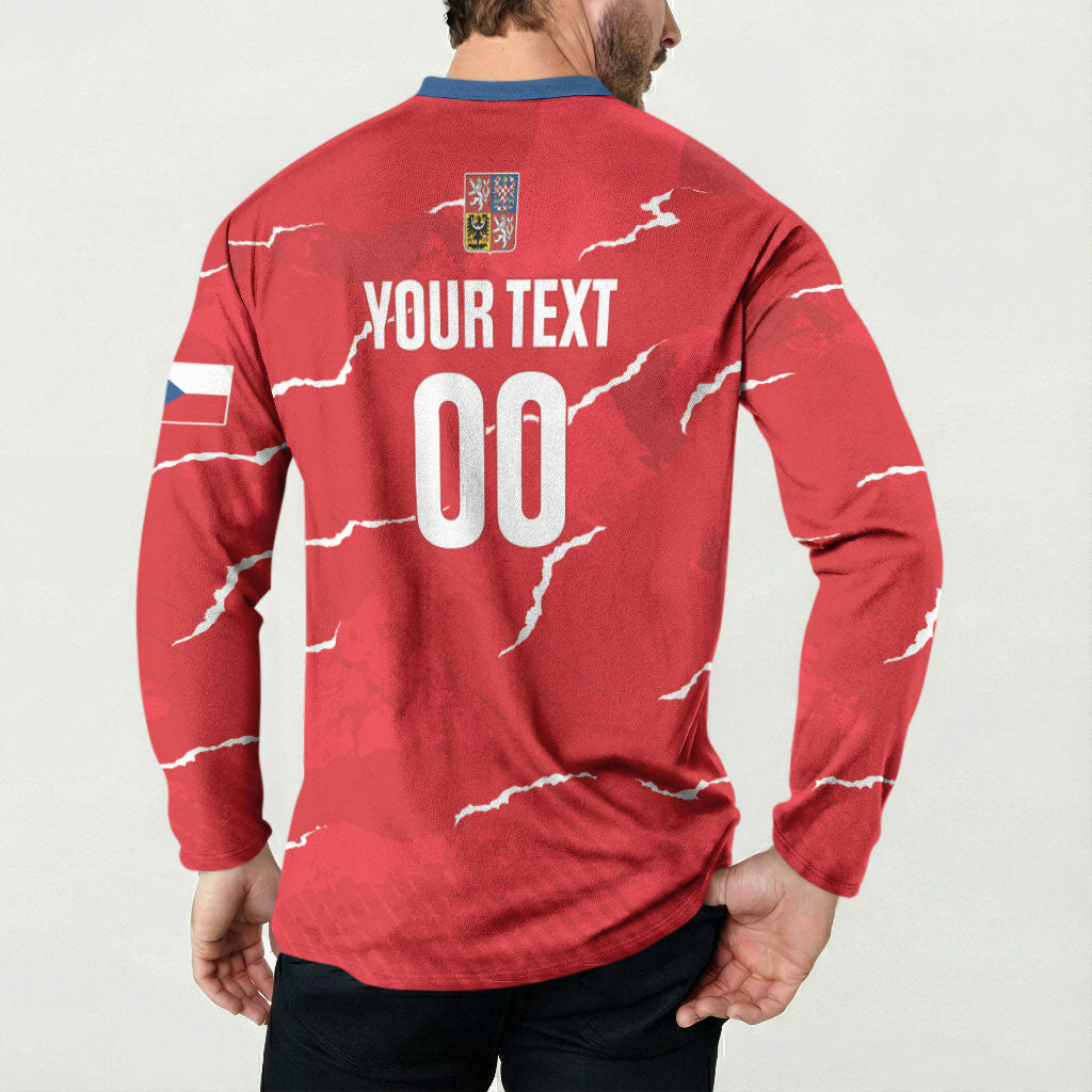 Custom Handball Czech Republic Button Sweatshirt Go Champions