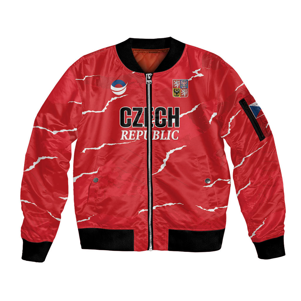 Custom Handball Czech Republic Sleeve Zip Bomber Jacket Go Champions