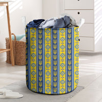 Ukraine Christmas Laundry Basket Ukrainian Trident Pattern