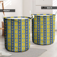 Ukraine Christmas Laundry Basket Ukrainian Trident Pattern