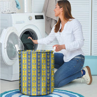 Ukraine Christmas Laundry Basket Ukrainian Trident Pattern