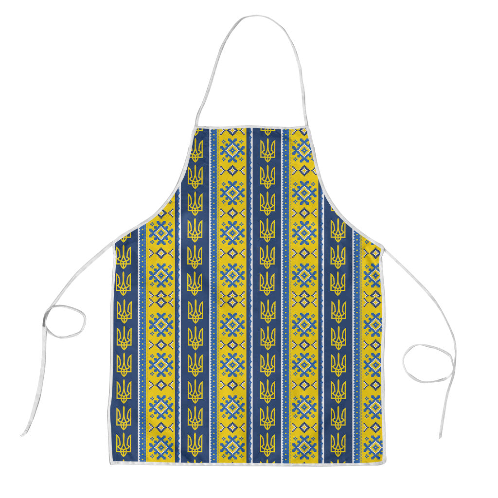 Ukraine Christmas Apron Ukrainian Trident Pattern