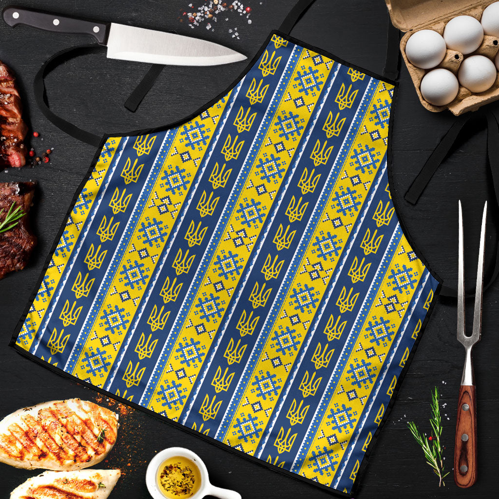 Ukraine Christmas Apron Ukrainian Trident Pattern