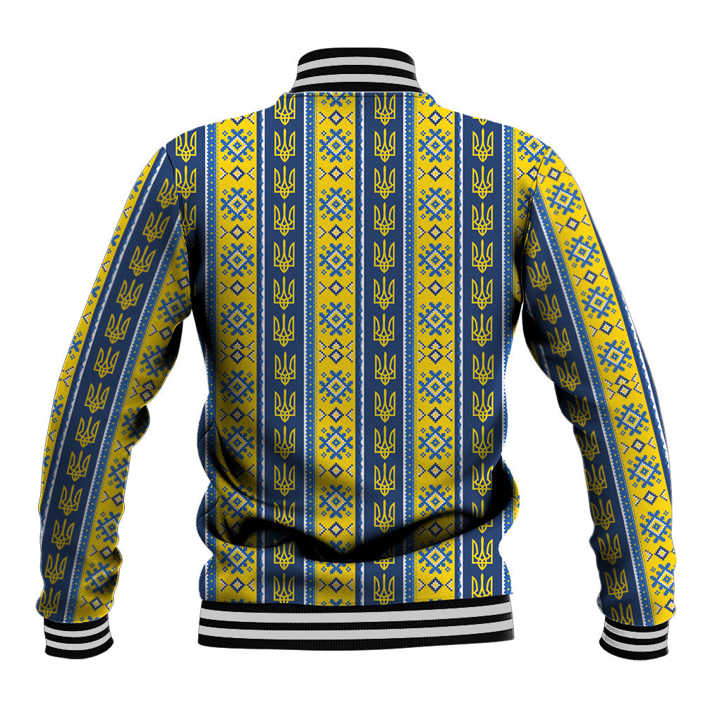 Ukraine Christmas Baseball Jacket Ukrainian Trident Pattern