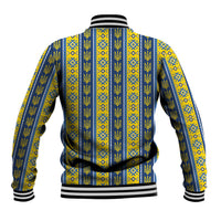 Ukraine Christmas Baseball Jacket Ukrainian Trident Pattern