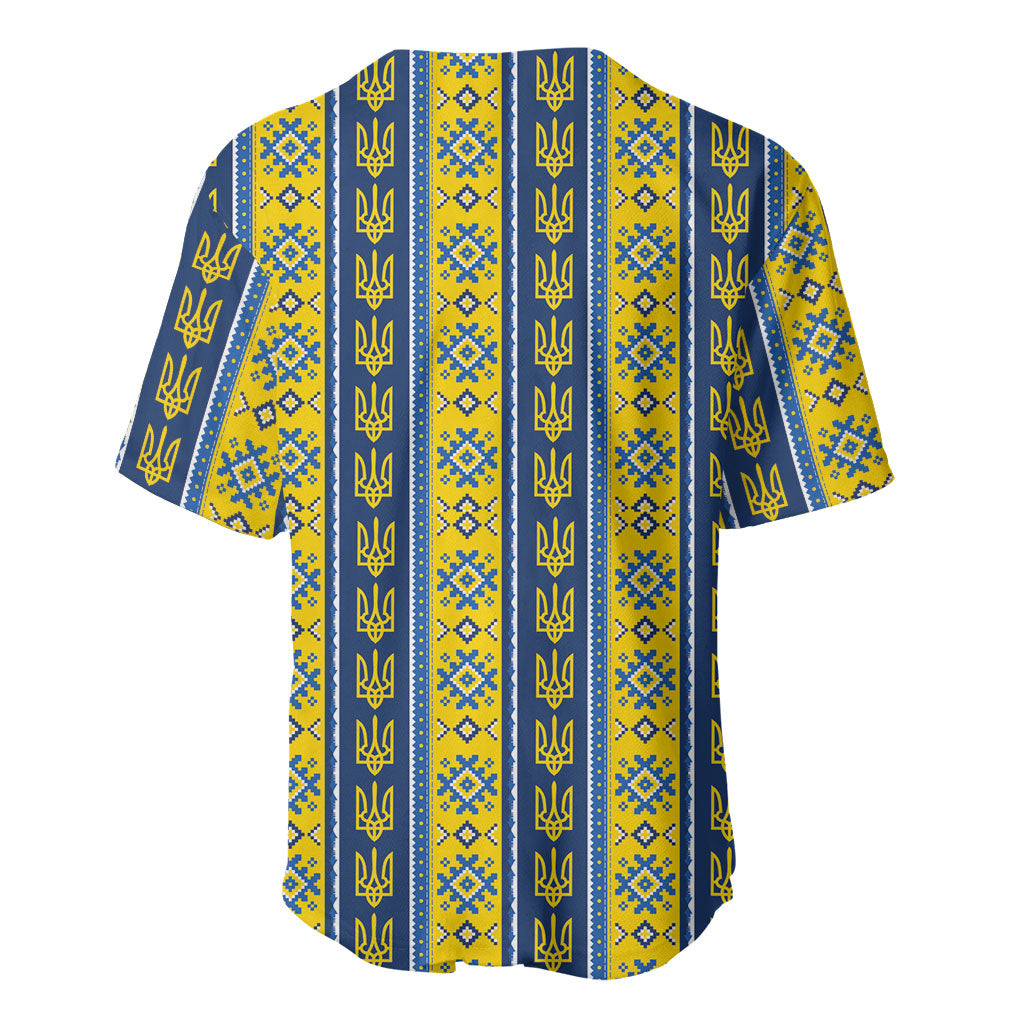 Ukraine Christmas Baseball Jersey Ukrainian Trident Pattern