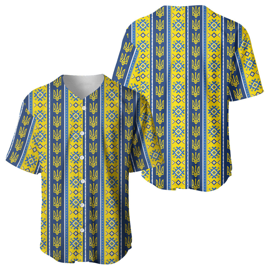 Ukraine Christmas Baseball Jersey Ukrainian Trident Pattern