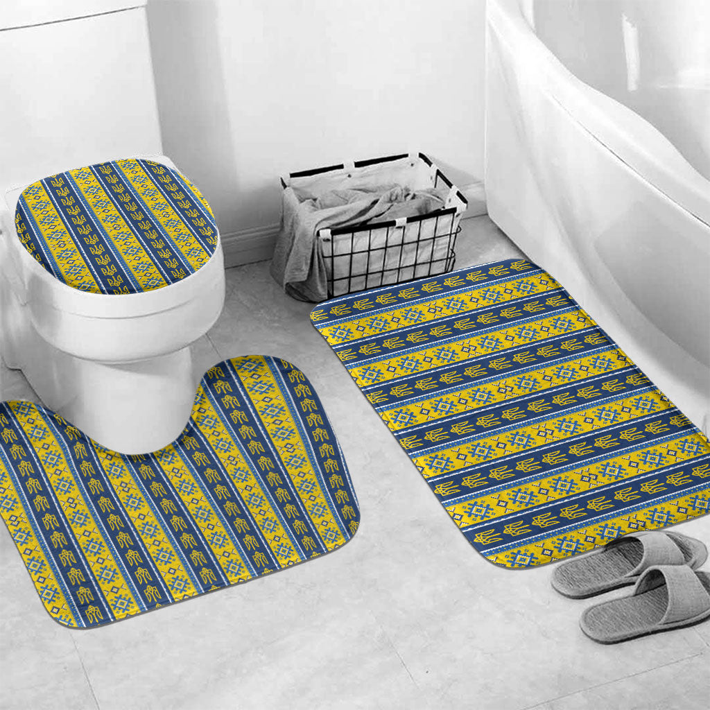Ukraine Christmas Bathroom Set Ukrainian Trident Pattern