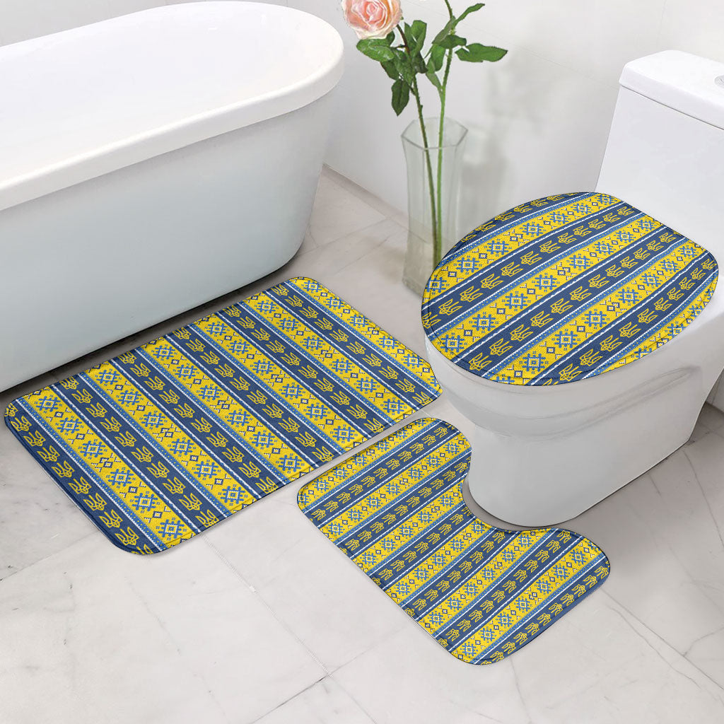 Ukraine Christmas Bathroom Set Ukrainian Trident Pattern