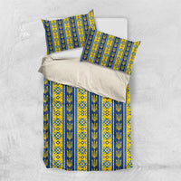 Ukraine Christmas Bedding Set Ukrainian Trident Pattern