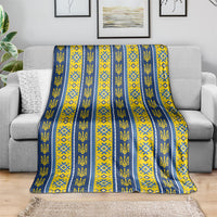 Ukraine Christmas Blanket Ukrainian Trident Pattern