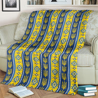 Ukraine Christmas Blanket Ukrainian Trident Pattern
