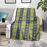 Ukraine Christmas Blanket Ukrainian Trident Pattern