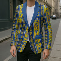 Ukraine Christmas Blazer Ukrainian Trident Pattern