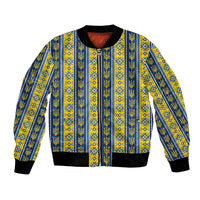 Ukraine Christmas Bomber Jacket Ukrainian Trident Pattern