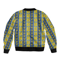 Ukraine Christmas Bomber Jacket Ukrainian Trident Pattern