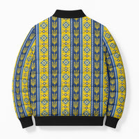Ukraine Christmas Bomber Puffer Jacket Ukrainian Trident Pattern