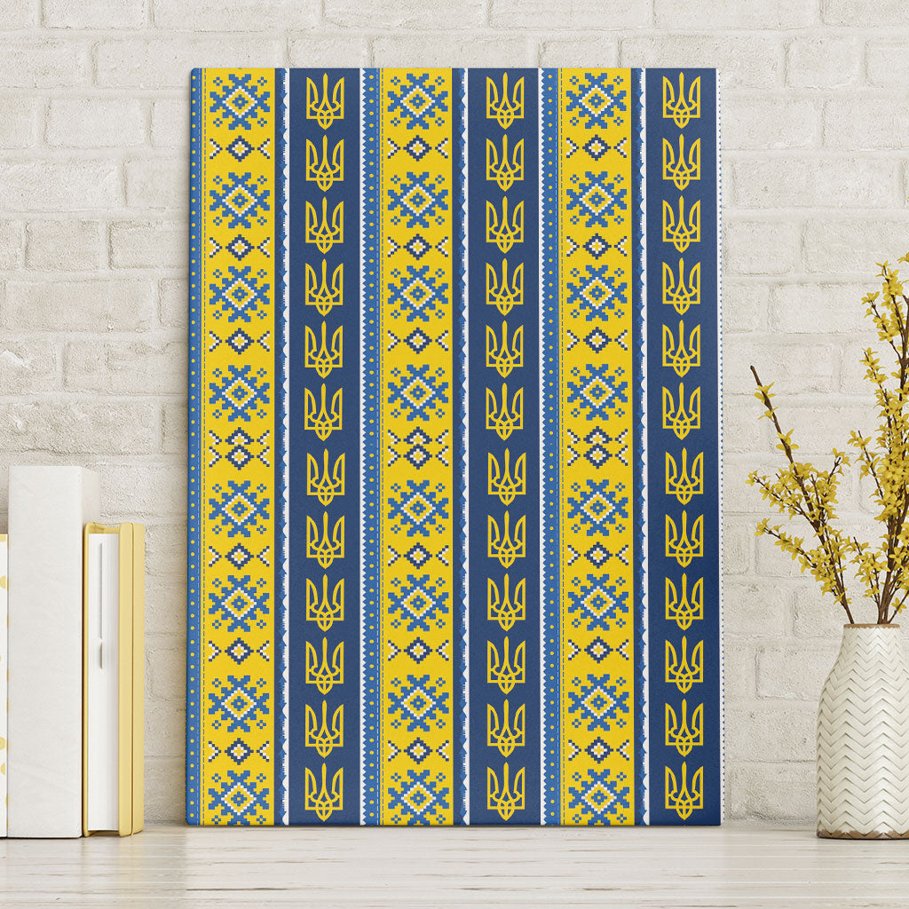 Ukraine Christmas Canvas Wall Art Ukrainian Trident Pattern