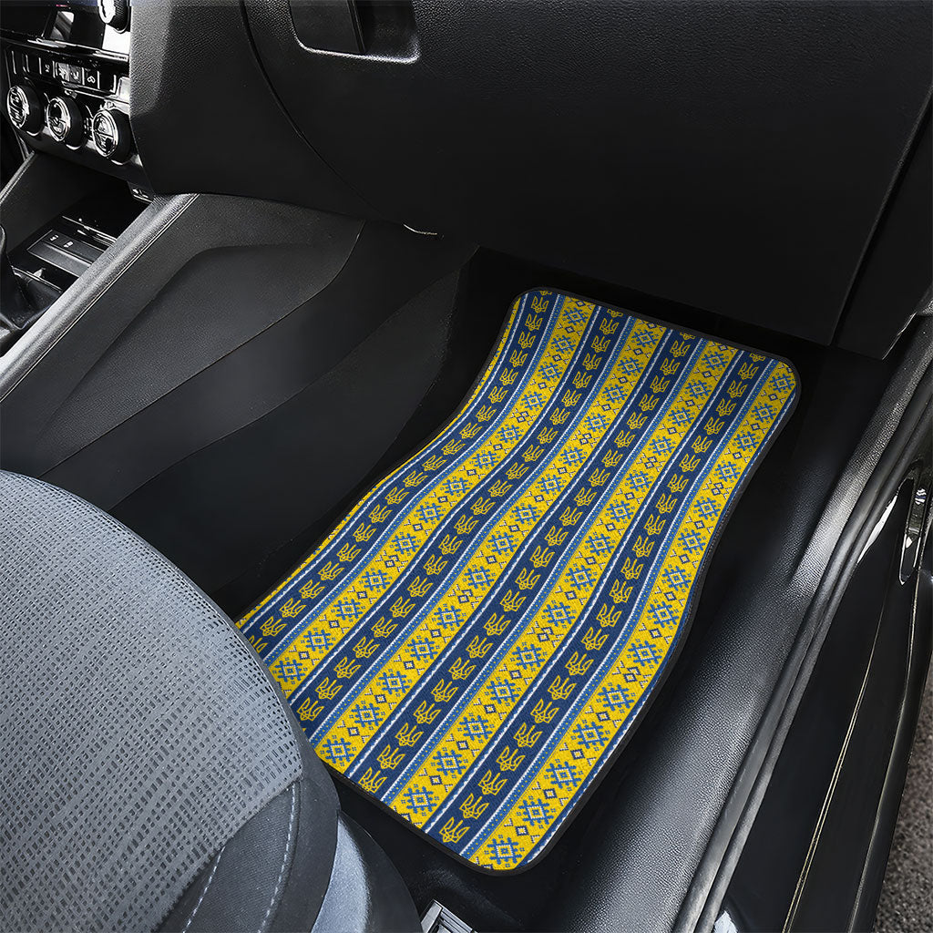 Ukraine Christmas Car Mats Ukrainian Trident Pattern