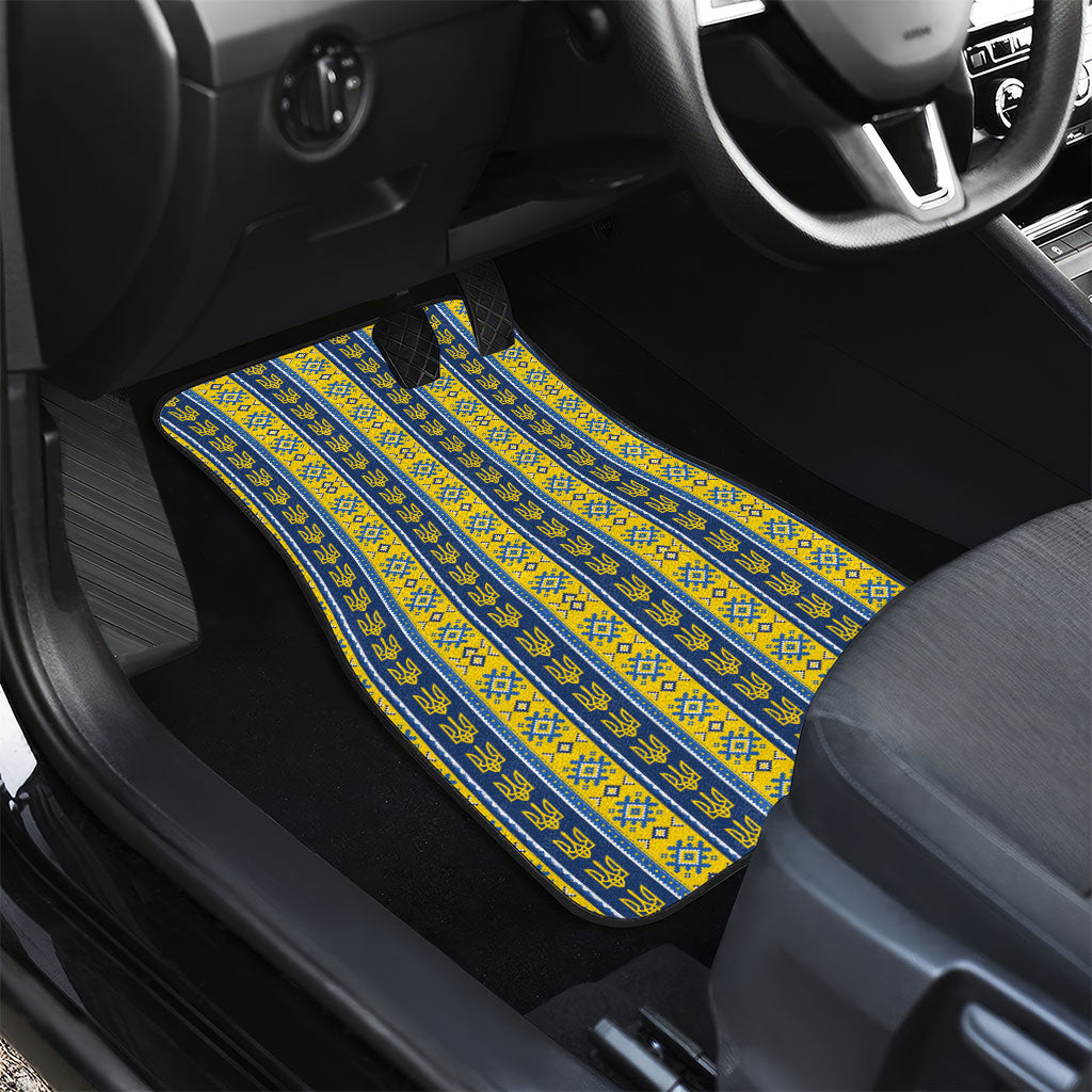 Ukraine Christmas Car Mats Ukrainian Trident Pattern