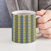 Ukraine Christmas Ceramic Mug Ukrainian Trident Pattern