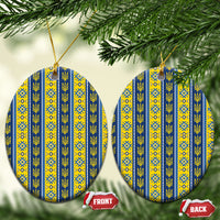Ukraine Christmas Ceramic Ornament Ukrainian Trident Pattern