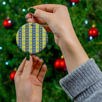Ukraine Christmas Ceramic Ornament Ukrainian Trident Pattern