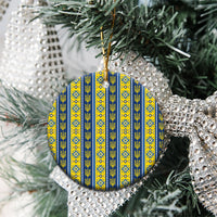 Ukraine Christmas Ceramic Ornament Ukrainian Trident Pattern