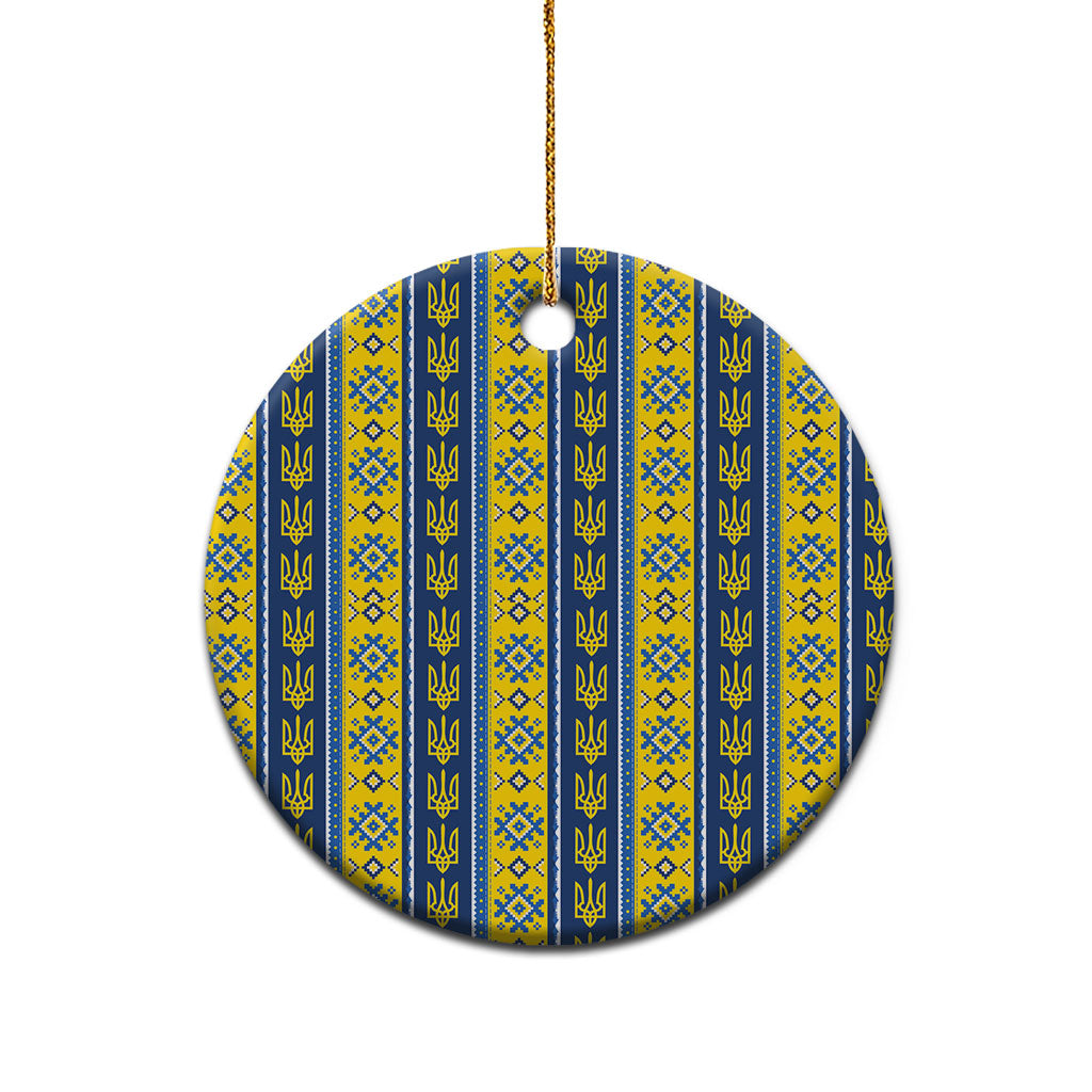 Ukraine Christmas Ceramic Ornament Ukrainian Trident Pattern
