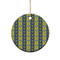 Ukraine Christmas Ceramic Ornament Ukrainian Trident Pattern