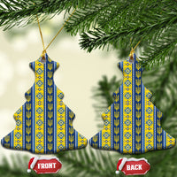 Ukraine Christmas Ceramic Ornament Ukrainian Trident Pattern
