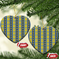 Ukraine Christmas Ceramic Ornament Ukrainian Trident Pattern