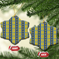 Ukraine Christmas Ceramic Ornament Ukrainian Trident Pattern
