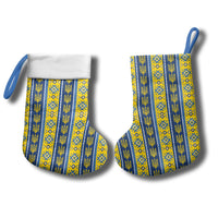 Ukraine Christmas Stocking Ukrainian Trident Pattern