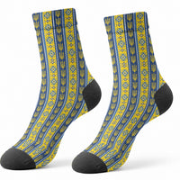 Ukraine Christmas Crew Socks Ukrainian Trident Pattern
