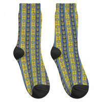 Ukraine Christmas Crew Socks Ukrainian Trident Pattern