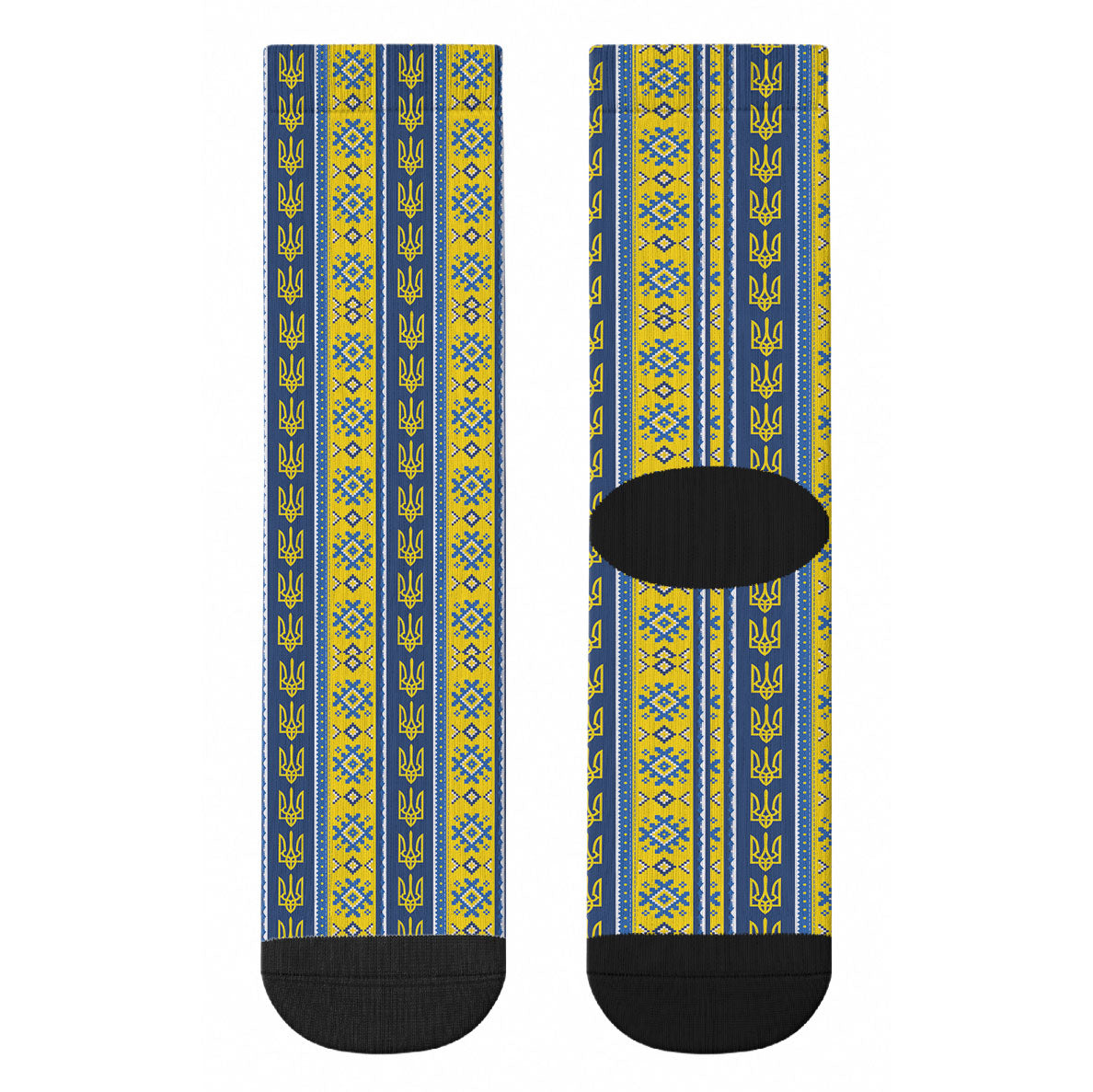 Ukraine Christmas Crew Socks Ukrainian Trident Pattern
