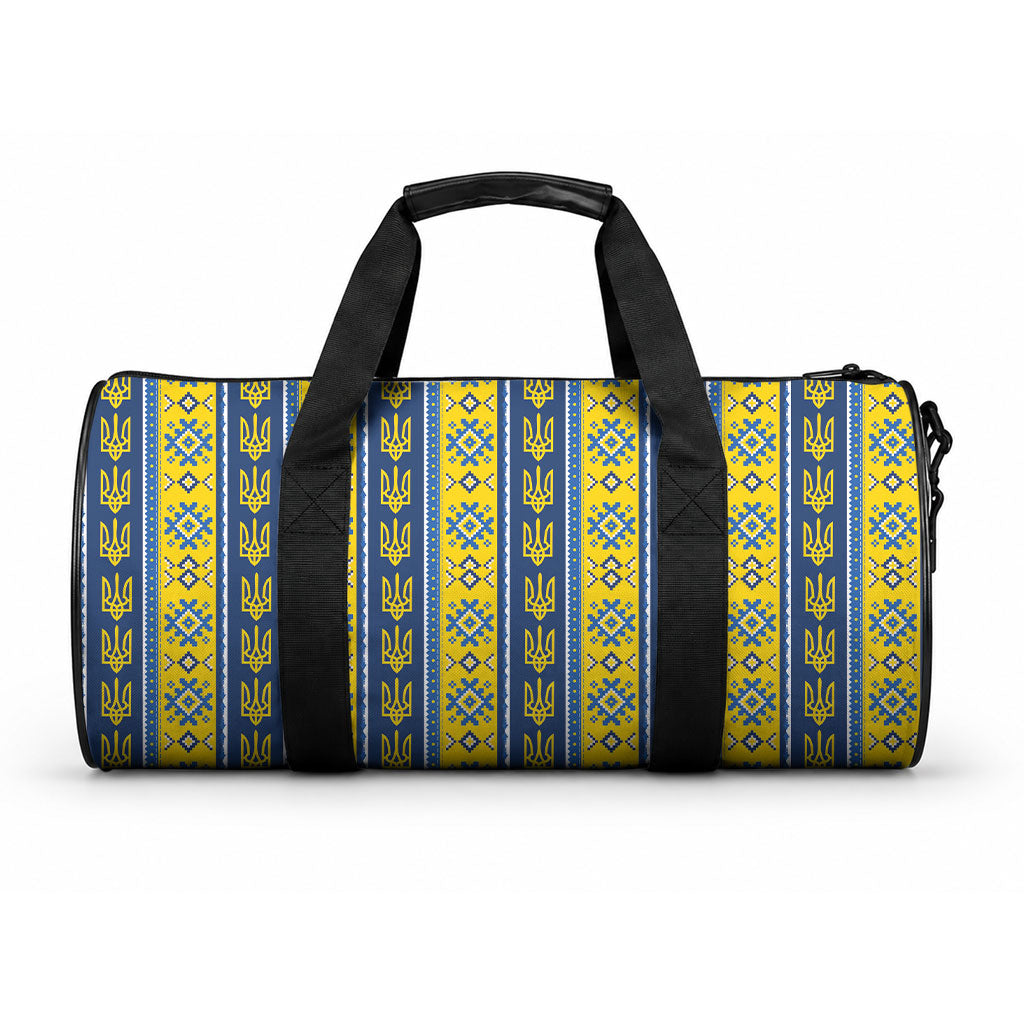 Ukraine Christmas Duffle Bag Ukrainian Trident Pattern