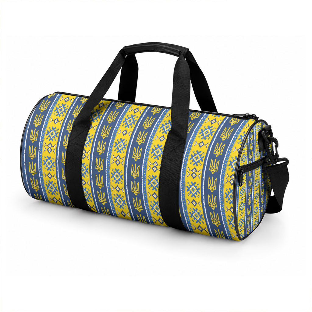 Ukraine Christmas Duffle Bag Ukrainian Trident Pattern